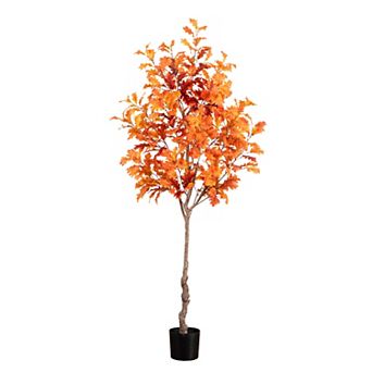 nearly natural 7 ft. Autumn Oak Artificial Fall Tree