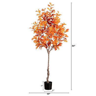nearly natural 7 ft. Autumn Oak Artificial Fall Tree