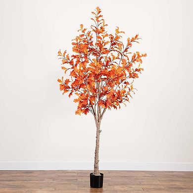 nearly natural 8 ft. Autumn Oak Artificial Fall Tree