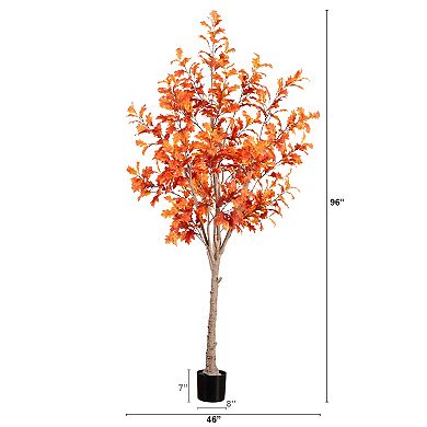 nearly natural 8 ft. Autumn Oak Artificial Fall Tree