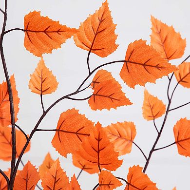 nearly natural 5-ft. Artificial Autumn Paper Birch Tree Floor Decor