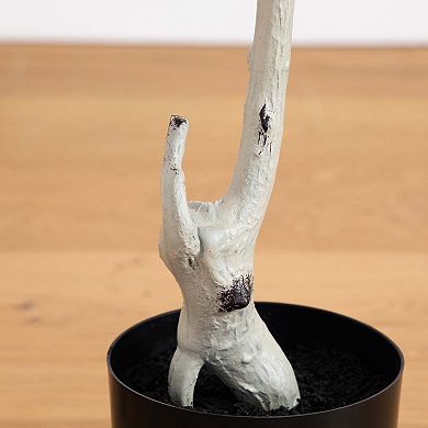 nearly natural 5-ft. Artificial Autumn Paper Birch Tree Floor Decor