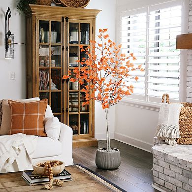 nearly natural 6 ft. Autumn Paper Birch Artificial Fall Tree