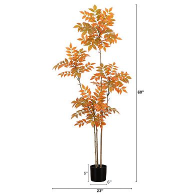 nearly natural 5-ft. Autumn Minimalist Sumac Artificial Tree