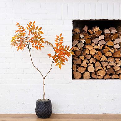 nearly natural 4-ft. Autumn Minimalist Sumac Artificial Tree