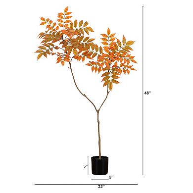 nearly natural 4-ft. Autumn Minimalist Sumac Artificial Tree