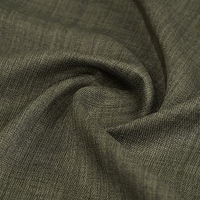 EFF Pleated Textured Faux Linen Room Darkening 1-Panel Window Curtain