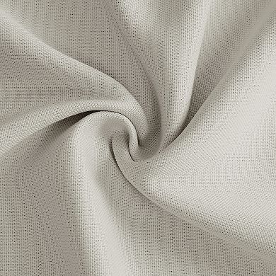 EFF Pleated Textured Faux Linen Room Darkening 1-Panel Window Curtain