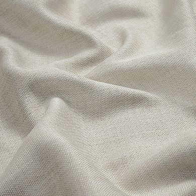 EFF Pleated Textured Faux Linen Room Darkening 1-Panel Window Curtain