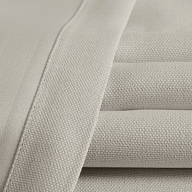 EFF Pleated Textured Faux Linen Room Darkening 1-Panel Window Curtain