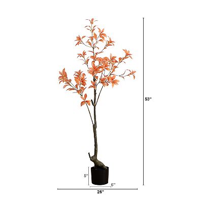 nearly natural 4.5 ft. Autumn Pieris Artificial Fall Tree