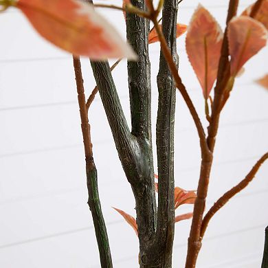 nearly natural 6-ft. Autumn Artificial Pieris Tree Floor Decor