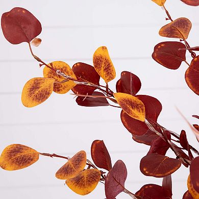 nearly natural 4-ft. LED Autumn Artificial Eucalyptus Tree Floor Decor