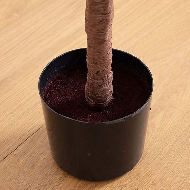 nearly natural 4-ft. LED Autumn Artificial Eucalyptus Tree Floor Decor