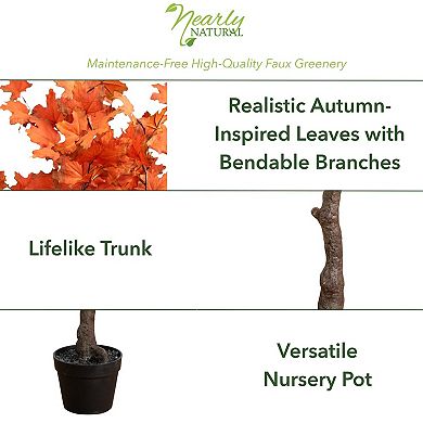 nearly natural 4-ft. Autumn Artificial Rustic Maple Tree Floor Decor