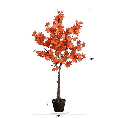 nearly natural 4-ft. Autumn Artificial Rustic Maple Tree Floor Decor