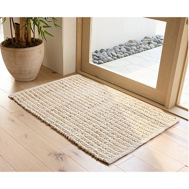 Miryana Cotton and Jute Handloom Area Rug or Throw Rug