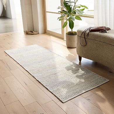 Miryana Neutral Woven Handloom Area Rug or Throw Rug