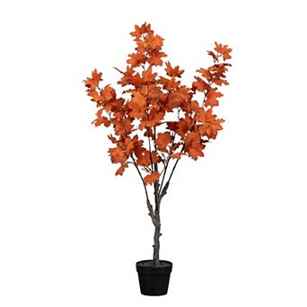 nearly natural 4-ft. Autumn Artificial Smoky Maple Tree Floor Decor