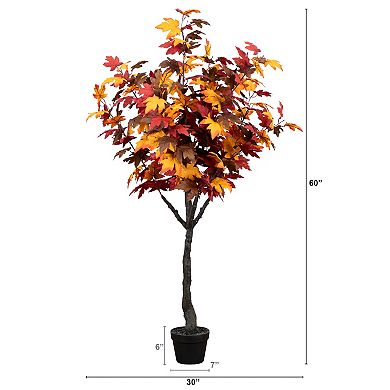 nearly natural 5-ft. Autumn Smoky Maple Artificial Tree