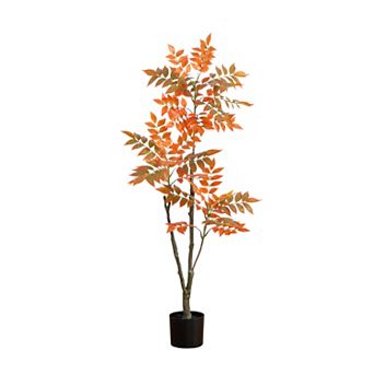 nearly natural 4 ft. Autumn Sumac Artificial Fall Tree