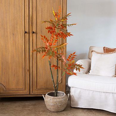 nearly natural 4 ft. Autumn Sumac Artificial Fall Tree