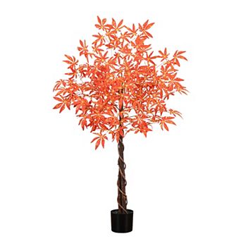 nearly natural 4-ft. Autumn Artificial Vibrant Maple Fall Tree Floor Decor