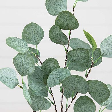 nearly natural 23-in. Pre-Lit 36 LED Artificial Eucalyptus Branch Stems Trio