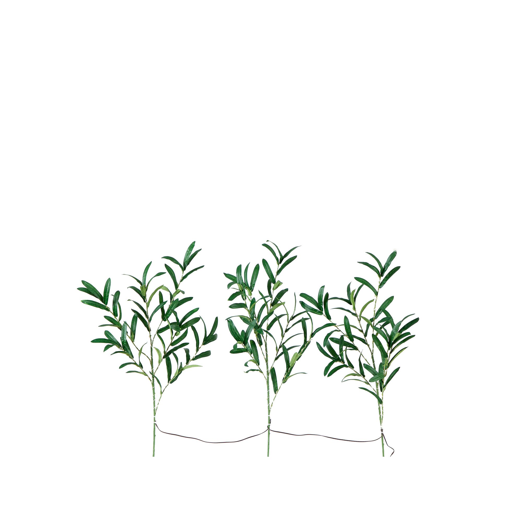 nearly natural 23-in. LED Artificial Olive Branch Stems Trio, Green
