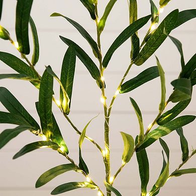 nearly natural 23-in. LED Artificial Olive Branch Stems Trio