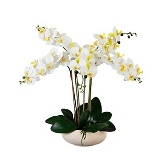 nearly natural 23 in Artificial Phalaenopsis Orchid Arrangement in Ceramic Planter