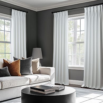 EFF Performance Linen Hotel Blackout Pleated 1-Panel Window Curtain