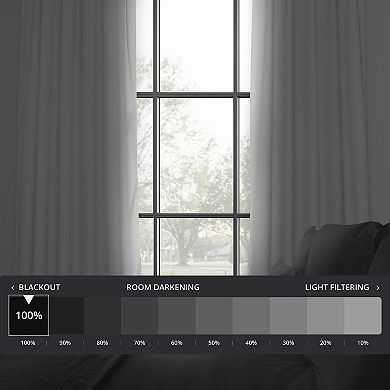 EFF Performance Linen Hotel Blackout Pleated 1-Panel Window Curtain
