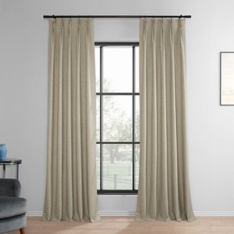 EFF Performance Linen Hotel Blackout Pleated 1-Panel Window Curtain