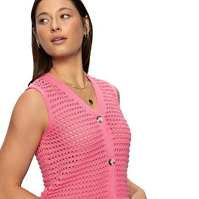 Women's Modern Supply by Sanctuary Textured Sleeveless Cardigan