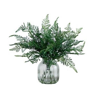 nearly natural 17 in Artificial Forest Fern Arrangement in Glass Vase