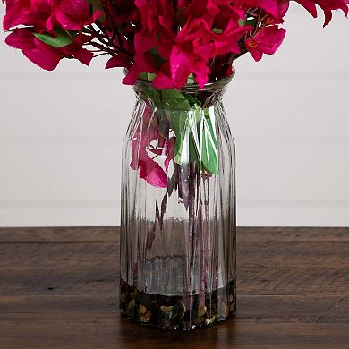 nearly natural 31 in. Artificial Bougainvillea Arrangement in Vase