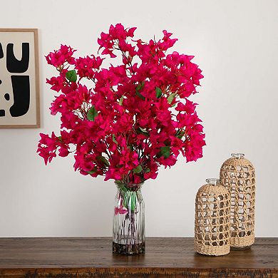 nearly natural 31 in. Artificial Bougainvillea Arrangement in Vase