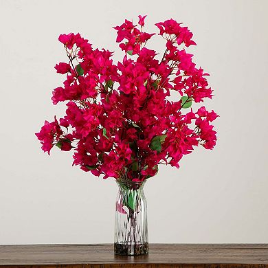 nearly natural 31 in. Artificial Bougainvillea Arrangement in Vase