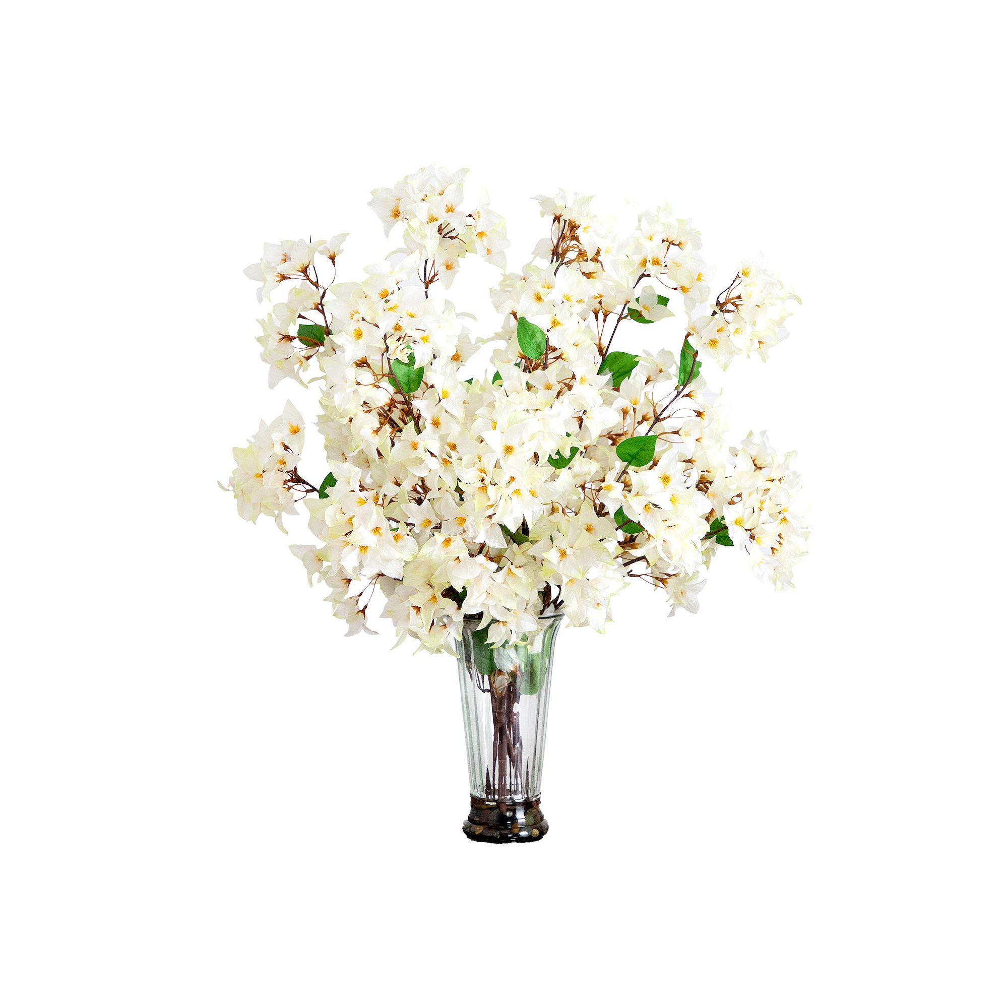 nearly natural 30-in. Artificial Bougainvillea Arrangement, White