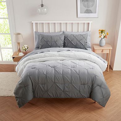Sweet Home Collection Loralie Ombre Pintuck Comforter Set