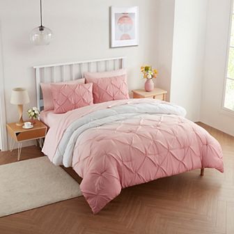 Sweet Home Collection Loralie Ombre Pintuck Comforter Set
