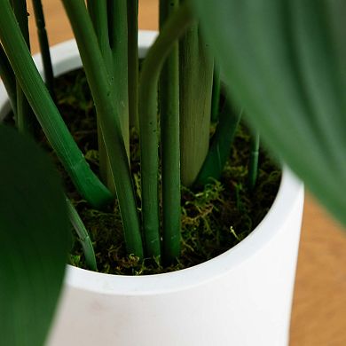 nearly natural 43in. Artificial Sky Bird Tree in White Decorative Planter Floor Decor