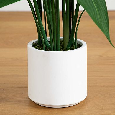 nearly natural 43in. Artificial Sky Bird Tree in White Decorative Planter Floor Decor