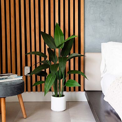 nearly natural 43in. Artificial Sky Bird Tree in White Decorative Planter Floor Decor