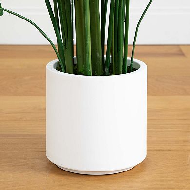 nearly natural 63-in. Artificial Sky Bird Tree in White Decorative Planter Floor Decor