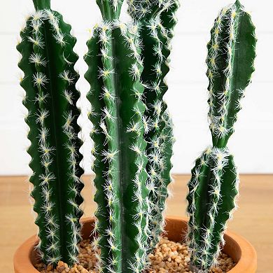 nearly natural 41-in. Artificial Cactus in Terracotta Planter Floor Decor
