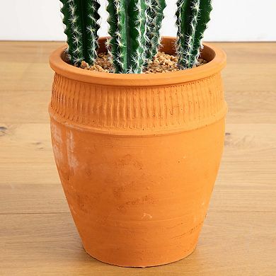 nearly natural 41-in. Artificial Cactus in Terracotta Planter Floor Decor