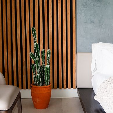 nearly natural 41-in. Artificial Cactus in Terracotta Planter Floor Decor