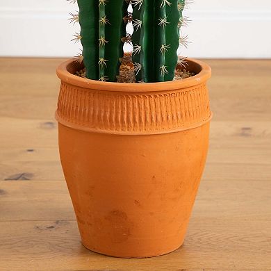 nearly natural 5-ft. Artificial Cactus in Terracotta Planter Floor Decor